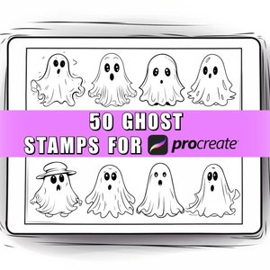 50 Ghost Procreate Stamps | Halloween Procreate Stamps | Procreate Ghost | Ghost Stamps | Procreate Halloween | Halloween Ghost Procreate