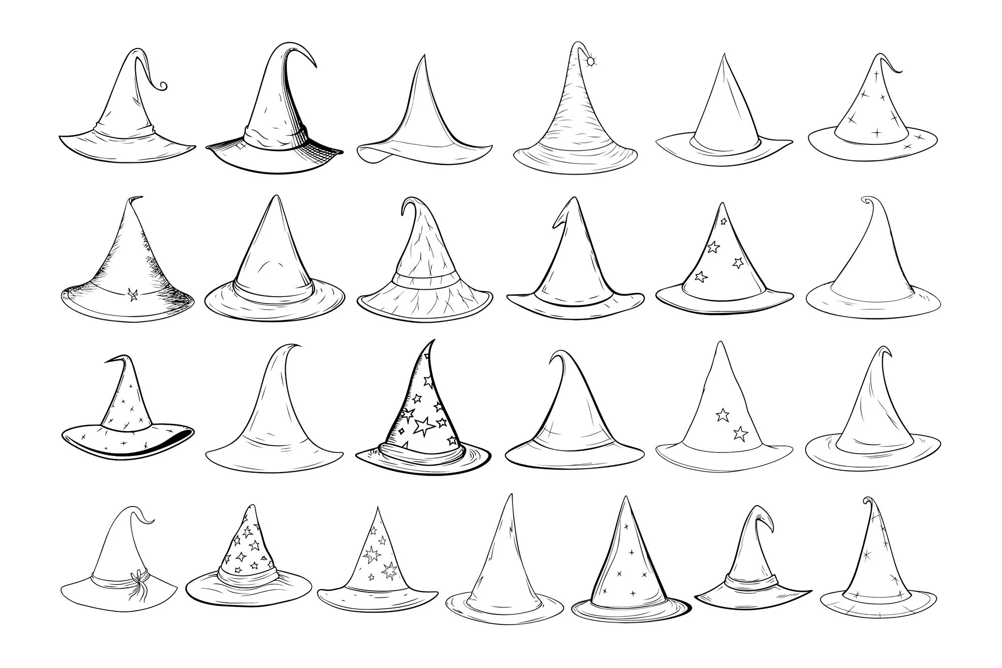 50 Witch Hat Procreate Stamps | Procreate Magical Hat Stamps ...