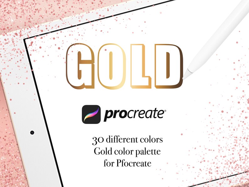 Procreate Gold Color Palette | Procreate Gold Silver Rose Gold | 30 ...