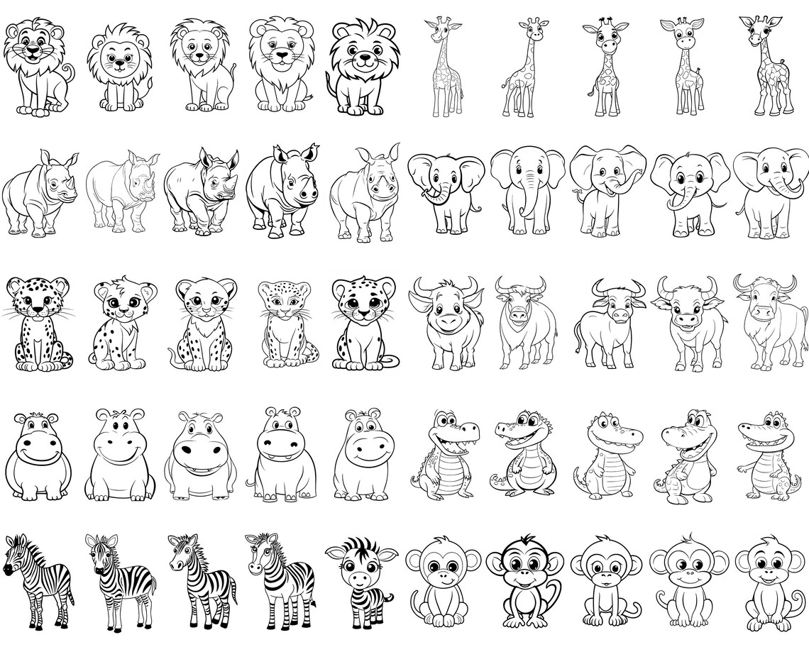 50 Safari Animals Coloring Pages for Kids | Safari Coloring Pages ...