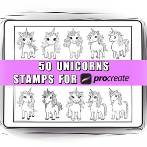 50 Cute Unicorn Procreate Stamps | Unicorn Procreate Stamps | Unicorn Stamp | Procreate Unicorn Stamps | Procreate Cute Unicorn  | Bundle