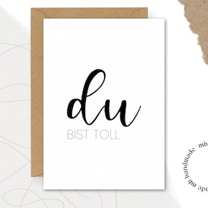 Karte du BIST TOLL || Karte | Postkarte | Geschenk | Danke | Freundin | Liebe | Lieblingsmensch | Herzensmensch | love | Motivation