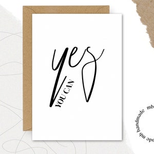 Tarjeta si TU PUEDES || mapa | Postal | Regalo | novia | palabras | persona favorita | persona de corazón | amor | hermosas palabras | dicho