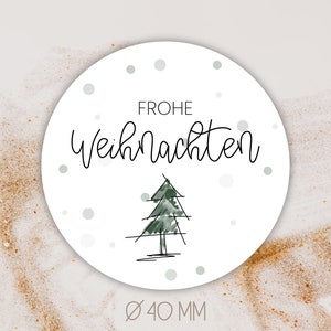 Adesivo Buon Natale Ø 4 cm [=40 mm] || Regalo di Natale | Confezione Natale | Carta da regalo | Adesivo albero di Natale