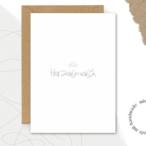 Karte Herzensmensch || Karte | Postkarte | Geschenk | Danke | Freundin | schöne Worte | Lieblingsmensch | Herzmensch | Muttertag | Herz
