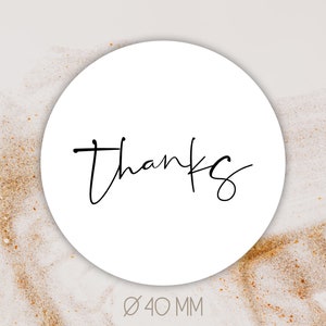 Pegatina gracias Ø 4 cm [=40 mm] || embalaje | regalo | etiquetas | pegatinas | Gracias | Amor | muchas gracias | gracias | órdenes