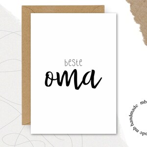 Karte beste Oma || Karte | Postkarte | Geschenk | Großmutter | Oma Geschenk | Großeltern | Familie