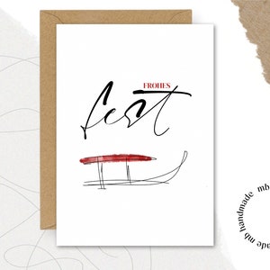 Karte FROHES fest || Karte | Postkarte | Geschenk | X-MAS | Weihnachten | christmas | Gruß | Weihnachtsgruß | Verpackung | frohes Fest