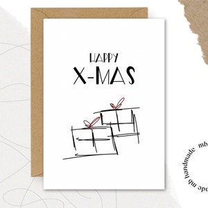 Karte HAPPY X-MAS || Karte | Postkarte | Geschenk | X-MAS | happy X-Mas | Weihnachten | christmas | Gruß | Weihnachtsgruß | Verpackung