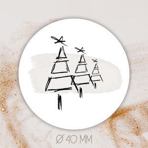Aufkleber Tannenbaum frohe Weihnachten Ø 4cm [=40mm] || Verpackung | Geschenk | Etiketten | Sticker | Dankeschön | frohes fest | Bestellung