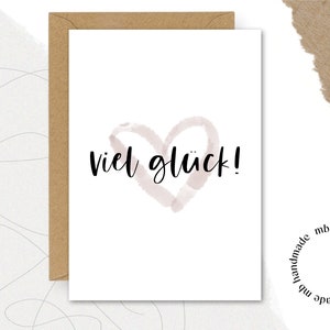 Karte viel glück! || Karte | Postkarte | Geschenk | viel Glück | Glück | Erfolg | Daumen drücken | Glücksbringer | zu Hause | Wohnung