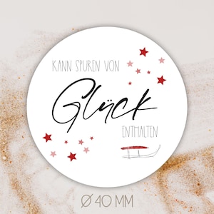 Aufkleber Glück Ø 4cm [=40mm] || Verpackung | Geschenk | Etiketten | Sticker | Dankeschön | frohe weihnachten | christmas | Bestellung