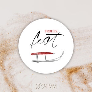 Pegatina felices fiestas Ø2,4 cm [=24 mm] || embalaje | regalo | etiquetas | pegatinas | Navidad | Navidad | gracias | órdenes