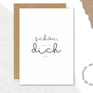 Karte schön, dass es dich gibt || Postkarte | Geschenk | Danke | Freundin | schöne Worte | Lieblingsmensch | Herzensmensch | Muttertag