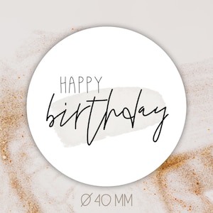 Aufkleber happy birthday Ø 4cm [=40mm] || Verpackung | Geschenk | Etiketten | Sticker | Feier | Geburtstag | herzlichen Glückwunsch | Liebe