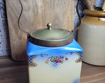 Beautiful Vintage Mid Century Ceramic Biscuit Barrel,  Vintage Kitchenalia, Vintage Storage Jar