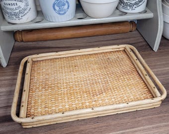 Plateau De Service Vintage En Osier - Pour Fromage Ou Dessert - Marron