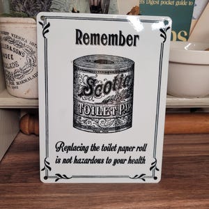 Vintage Style Humerous Bathroom Wall Plaque,  Vintage Home, Man Cave, Funny Gift
