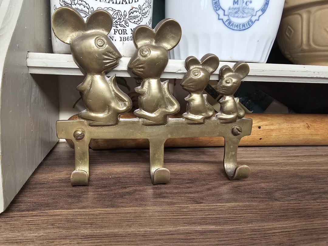 Vintage Brass Hooks With Mouse Design, Vintage Hooks, Home Decor - Etsy