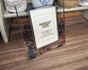 Ramka na zdjęcia w stylu vintage z witrażem, ramka na zdjęcia, wystrój vintage, ładna ramka