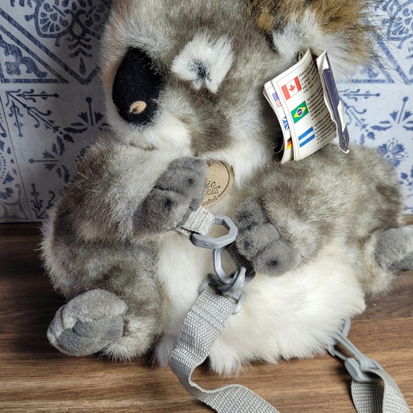 Vintage lindo Aurora Koala oso bolsa, peluche juguete Koala, vintage bolsa de felpa, vintage Koala