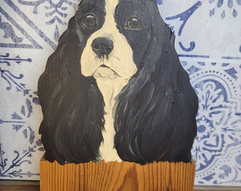 Crochet pour clé tête de chien vintage peint à la main, décoration murale, thème chien