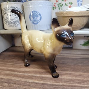 Vintage Glazed Siamese Cat Figurine,  Vintage Cat, Cat Lover, Cat Gift