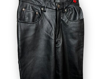 BB Dakota Vintage 90's Junior's Black Faux Leather High Waist