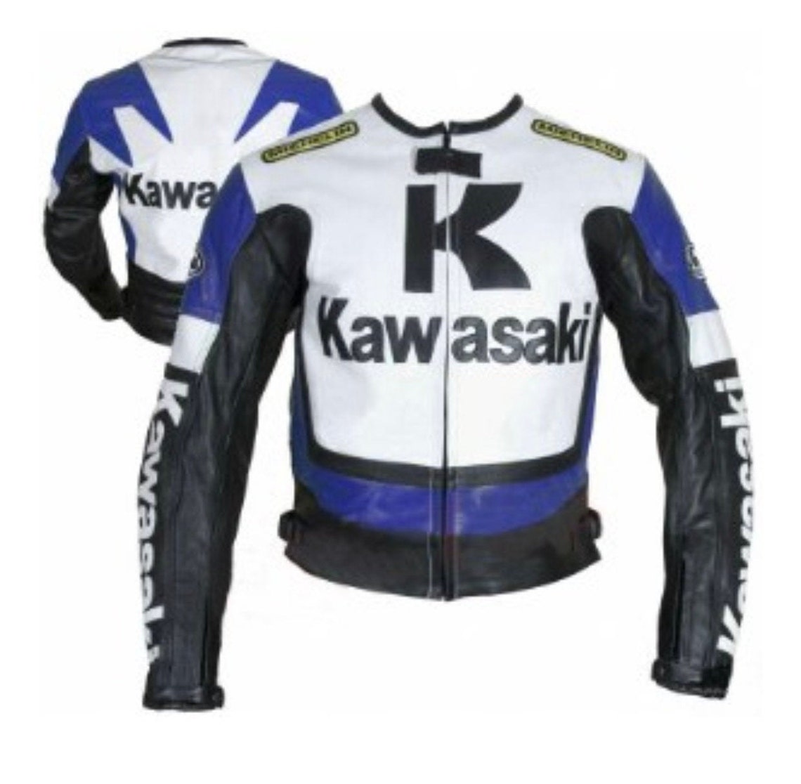 Men's Kawasaki Green white Motorcycle Leather Jacket Etsy