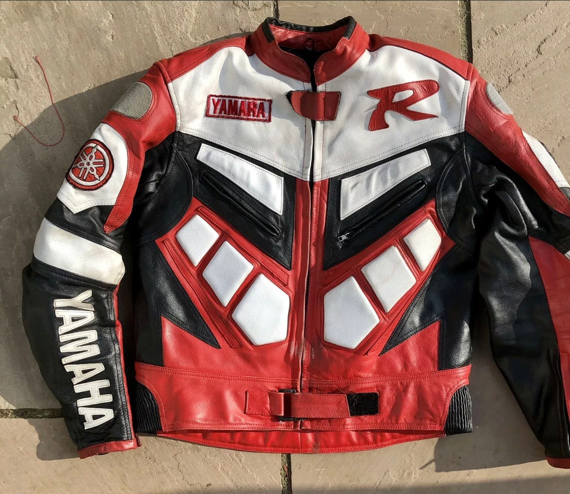 Yamaha R biker leather jacket motorcycle racing jacket Etsy