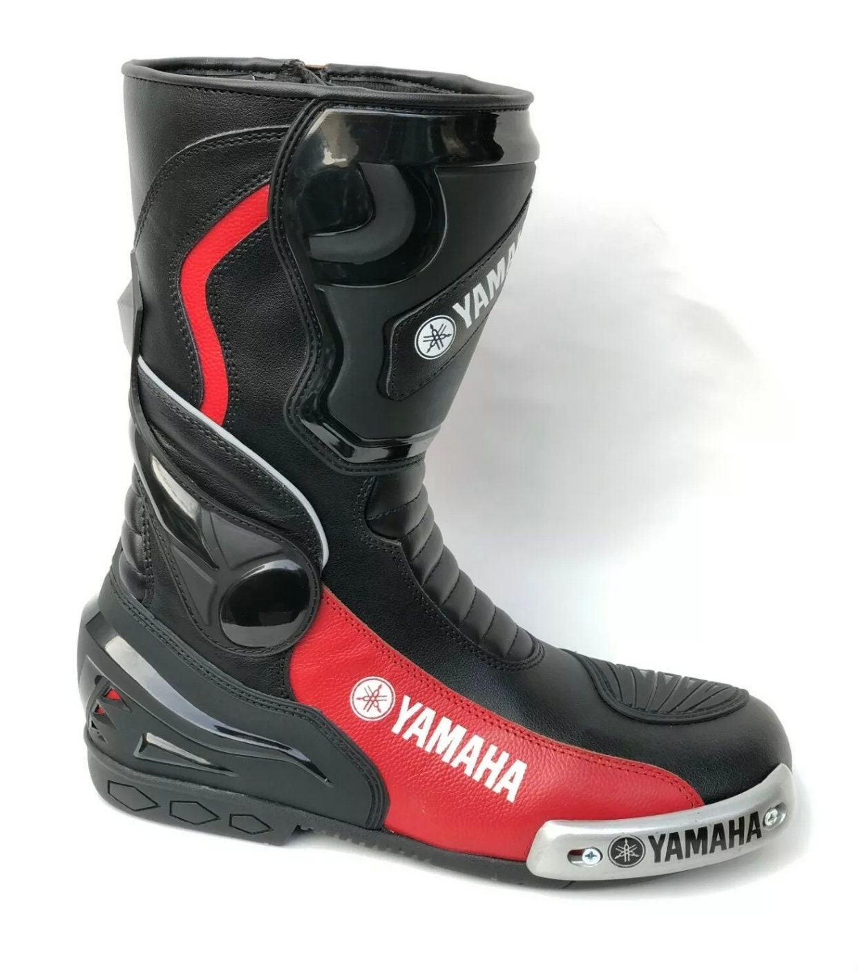 Yamaha LEATHER RACING Motorbike Shoes Motorcycle Boots Rubber Etsy