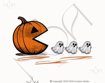 ハロウィンスウェットシャツPNG、不気味な季節PNG、トレンディなハロウィンパンプキンチェイシングゴーストPNG、秋の雰囲気、面白いブーゴーストシャツ、デジタルダウンロード