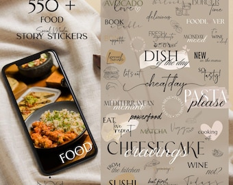 550+ Instagram Story Stickers for Food Bloggers and Restaurants, PNG Icons for Reels, Menus and Takeaway, Food Social Media Content