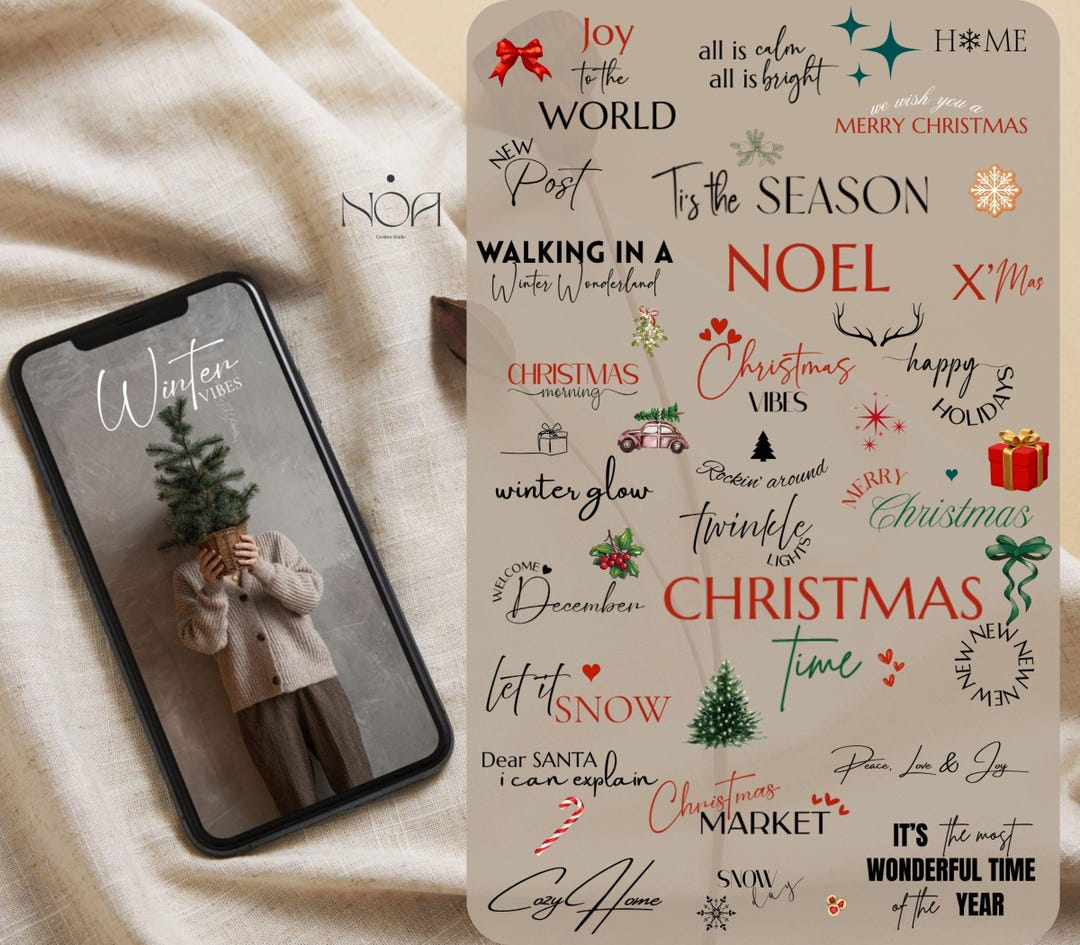 350+ Christmas & Winter Instagram Story Stickers,aesthetic PNG Bundle ...