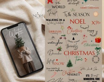 350+ Christmas & Winter Instagram Story Stickers,Aesthetic PNG Bundle for Small Business,Influencers Content Creators,Holiday Social Media