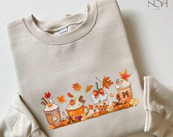 Pumpkin Spice Latte PNG: Clipart di caffè autunnale, maglietta, design per sublimazione di tazze (download digitale)