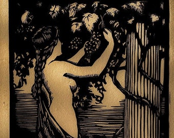 Vitis Vinifera / Linocut Print / Handmade / Limited Edition Original Linocut Print