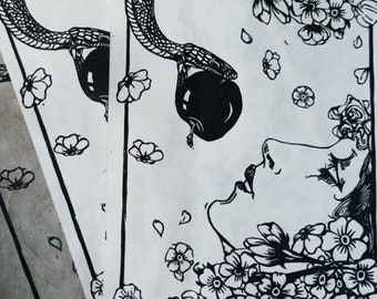 Original Linocut Print / Original, Inherent Sin