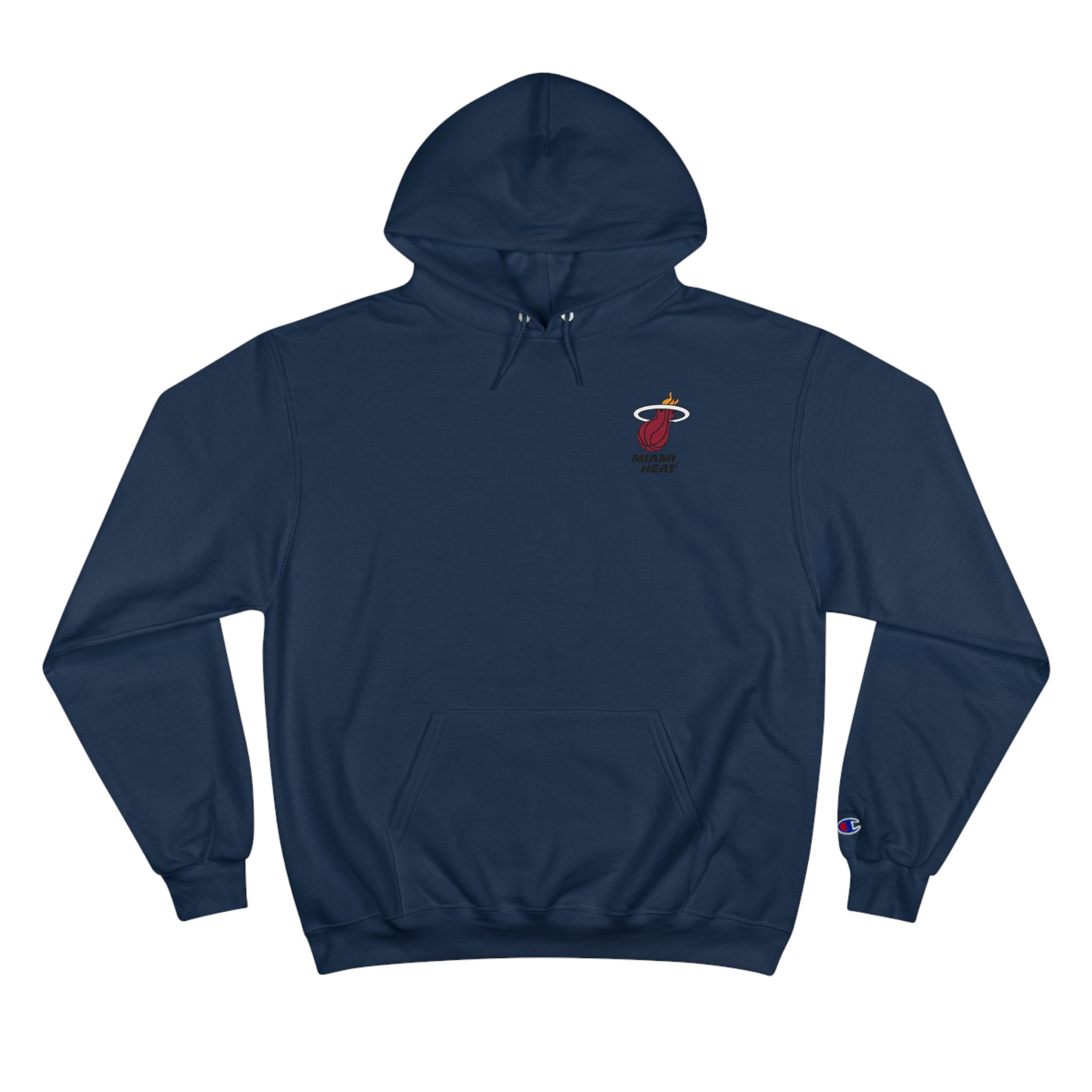 Miami Heat Logo Hoodie from Homage. | Ash | Vintage Apparel from Homage.