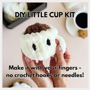 DIY Finger Knitting Cup Kit Plüschgarn Handwerk, QR-Code Tutorial