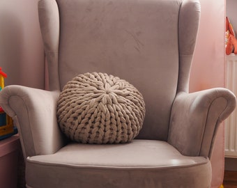 Pouf tricoté pour chambre de bébé, pouf coussin décoratif pour salon, sièges oreiller maison de campagne