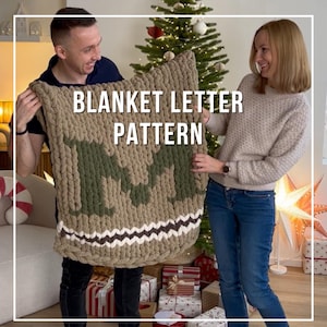 Patrón de letra de manta personalizada: crea un regalo acogedor y personalizado lleno de amor con un patrón de manta fácil de tejer a mano, regalo de Navidad