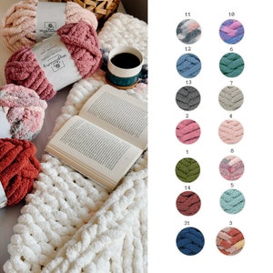 Chenille yarn for arm knitting, fluffy yarn for making blankets, super bulky chenille, gift for knitters, chunky yarn, yarn form armknitting, finger knitting yarn, wool for blanket knitting, hand knitting blanket yarn, super bulky chenille