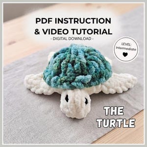 Anleitung zum Fingerstricken einer Schildkröte als Plüschtier | Ohne Häkeln | DIY mit dickem Garn | PDF + Videoanleitung