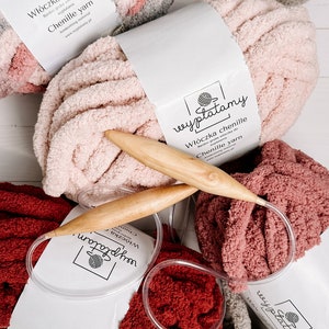 Chenille yarn for arm knitting, fluffy yarn for making blankets, super bulky chenille, gift for knitters, chunky yarn, yarn form armknitting, finger knitting yarn, wool for blanket knitting, hand knitting blanket yarn, super bulky chenille