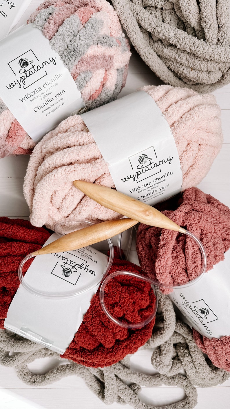 Chenille Yarn for Arm Knitting, Fluffy Yarn for Making Blankets, Super