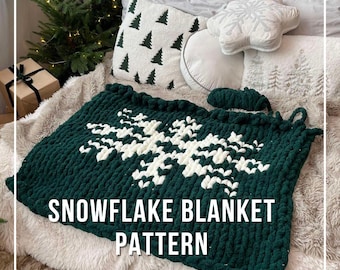 Hand-Knitted Snowflake Blanket Pattern: Finger Knitting DIY (PDF Pattern)