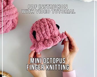 Tutorial vingerbreien Octopus Plushie: beginners DIY (pdf-patroon)