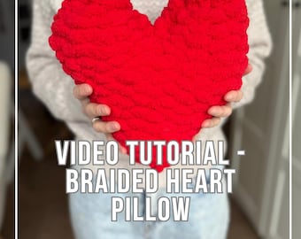 Chunky Knit Heart Pillow Video Tutorial (PDF Download)