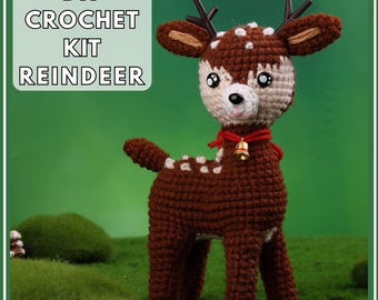 Kersthaakpakket – DIY rendieramigurumi voor beginners